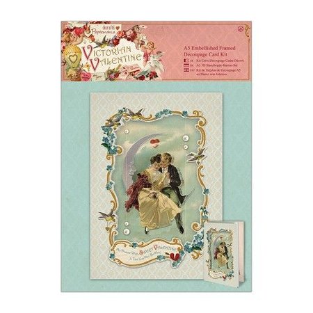 KARTEN und Zubehör / Cards A5 embellecido Enmarcado Decoupage Card Kit - Victorian Valentine