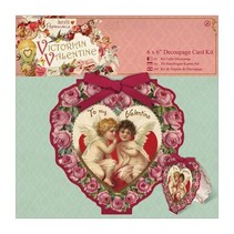 6 x 6 Decoupage Card Kit - Valentine victoriano