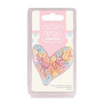 Mini buttons with points (60Stk) - Capsule - Spots & Stripes Pastels