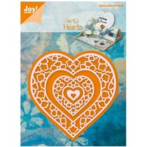 Embossing and cutting template, heart