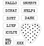 Marianne Design Embossing and cutting template + stamp, candy hearts