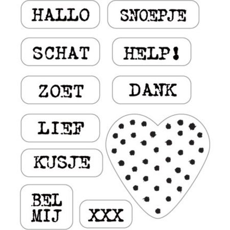 Marianne Design Embossing and cutting template + stamp, candy hearts