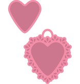 Marianne Design Embossing and cutting template + stamp, candy hearts