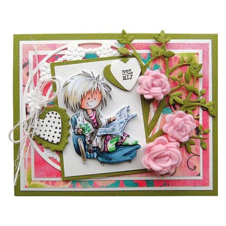 Marianne Design Gaufrage et gabarit de découpe + timbres, bonbons coeurs