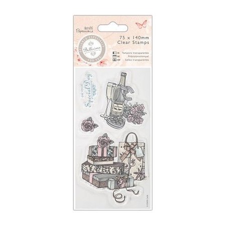 Docrafts / Papermania / Urban Transparent Stempel, 75 x 140mm - Bellisima - Celebrate