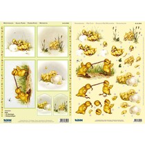 3D Stanzbogenset "chick", en mønster ark og en die cut ark, A4