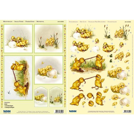 BILDER / PICTURES: Studio Light, Staf Wesenbeek, Willem Haenraets 3D Stanzbogenset "chick", 1 folha padrão e 1 dado de folhas soltas, A4