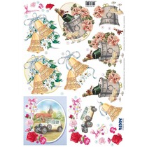 Feuille découpée à l'emporte 3D mariage, de fiançailles