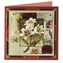 3D die hoja + hoja patrón, corte "Facetas Tarjetas: flores"