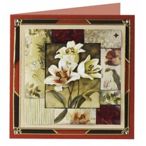 3D die hoja + hoja patrón, corte "Facetas Tarjetas: flores"