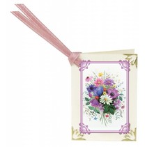 Rubbelbilder, 16 Blumensträuße für Minikärtchen  + 16 Minikärtchen