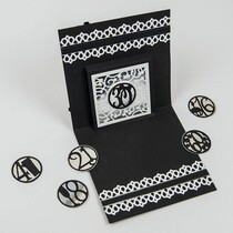 NYHED: stansning og prægning stencils, Pop Up Sentiments Begivenheder Set, 10 stykker