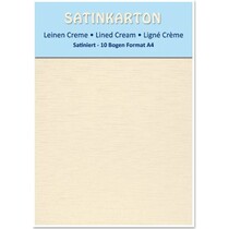 10 feuilles A4, 250gr / m², sur deux côtés avec estampage linge de satin, la crème