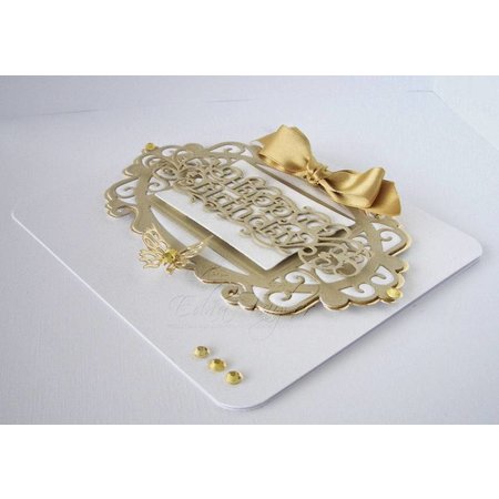 TONIC Tonic, stampaggio e goffratura stencil TOPPER DEL SET + Testo BUON COMPLEANNO