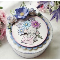 A7 timbre fixé Bella avec des fleurs