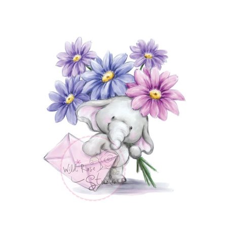 Wild Rose Studio`s A7 stamp set Bella med blomster