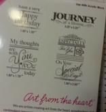 Heartfelt Creations aus USA Stempels, 4 motieven, Journal Labels tekst voor alle gelegenheden