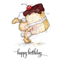 A7 stamp set bunny with cake