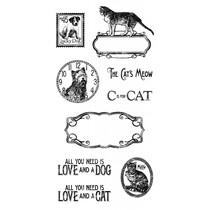 Sello de goma, lloviendo gatos y perros