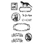 Graphic 45 Rubber Stempel, Raining Cats & Dogs