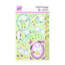Die cut sheets with silver frame, Easter motives