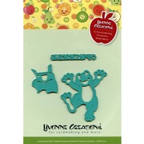 Embossing and cutting template, happy frog