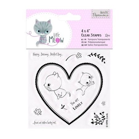 Docrafts / Papermania / Urban Klare frimerker, søt kattunge