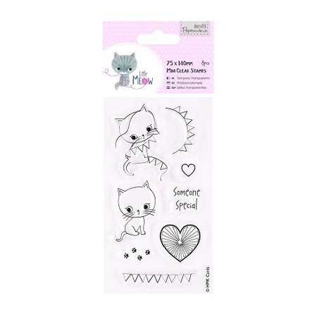 Docrafts / Papermania / Urban Clear stamps, cute kitten, Little Meow - Someone Special