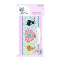 Set cartão Decoupage, pequeno meow