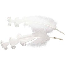 Duck feathers curled,