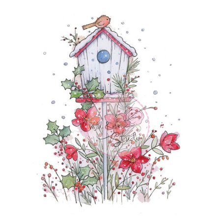 Wild Rose Studio`s A7 stamp set bird house