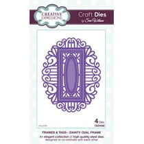 Stempelen en embossing stencil, Dainty Oval Frame