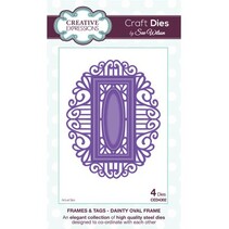 Stempelen en embossing stencil, Dainty Oval Frame