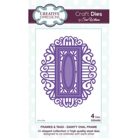 Creative Expressions Stamping and embossing stencil, Dainty Oval Frame