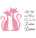 Marianne Design Corte e estampagem stencils Creatables, 2 cute cat + Stamp Texto