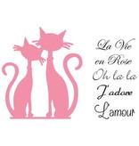 Marianne Design Taglio e goffratura stencil Creatables, 2 cute cat + Stamp Text
