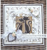 Marianne Design Corte y estampación plantillas Creatables, 2 lindo gato + Texto del sello