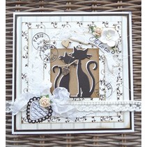 Cutting and embossing stencils Creatables, 2 cute cat + Stamp Text