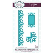 Stempelen en embossing stencil, New York Collection, Hoek, Bordure en label