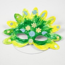 Bastelset: 16 Fairy Tale Masks, H: 13.5 to 25 cm, 220 g + Sequin Mix, Size 15-45 mm