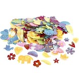 Kinder Bastelsets / Kids Craft Kits Bastelset: 16 Fairy Tale Maskers, H: 13,5-25 cm, 220 g + Sequin Mix, Maat 15-45 mm