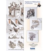 BASTELSETS / CRAFT KITS: Sepia Cards Christmas Craft Kit Staf Wesenbeek quadr. Mailbox, Robin