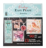 ModPodge Vintage libro "Easy Peasy Jewellery" con molti motivi d'epoca per creare Charms