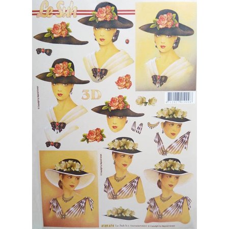 Bücher und CD / Magazines 3D Book A5, vrouwen met hoed