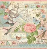 Graphic 45 Designer Paper "Botanical Tea", 30.5 x 30.5 cm
