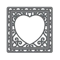 Tonic, stempelen en embossing stencil, Plein met hart, punch basis, 2 template