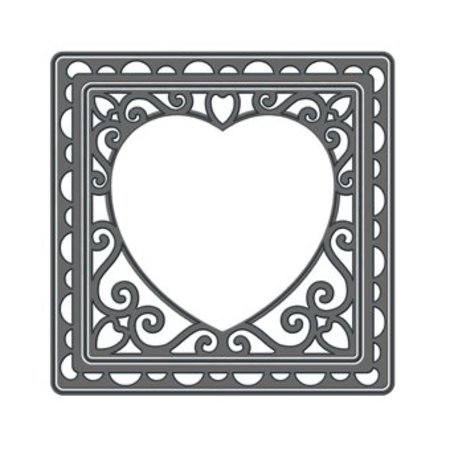 TONIC Tonic, stampaggio e goffratura stencil, Piazza con il cuore, base pugno, 2 template
