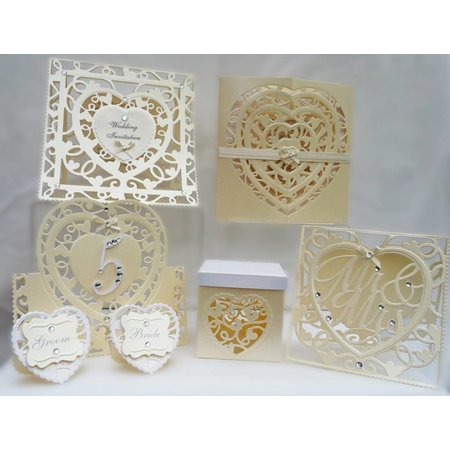 TONIC Tonic, stempelen en embossing stencil, Genot Affecties hart punch, 2 template