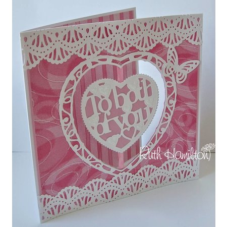 TONIC Tonic, stempelen en embossing stencil, Genot Affecties hart punch, 2 template