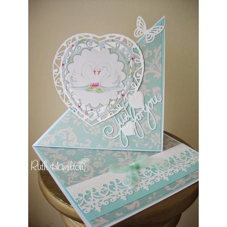 TONIC Tonic, stempelen en embossing stencil, Genot Affecties hart punch, 2 template